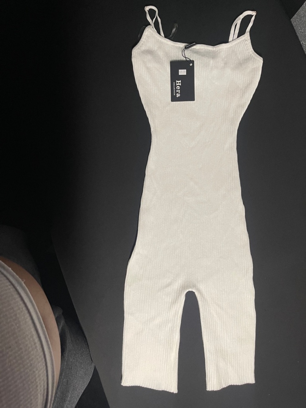 Hera Collection Cream Ribbed Tank Top - Picture 2 of 5